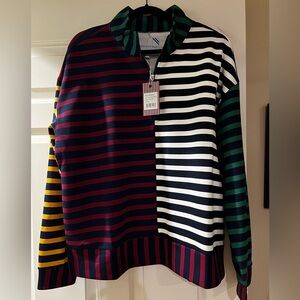 NWT Addison Bay Mary Orton multicolor quarter zip XL